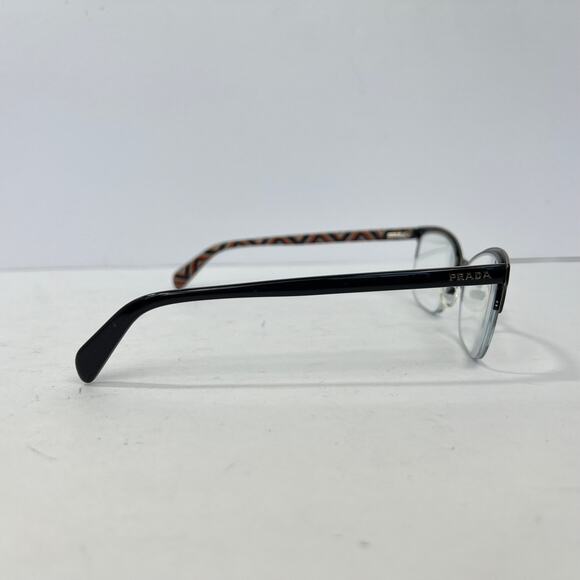 PRADA VPR 60P FAR-101 Black Half Jacket FRAMES ONLY  Orange Interior 54-17-140 - Picture 6 of 16